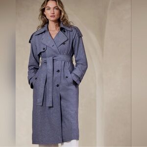 NWT BANANA REPUBLIC Chambray Trenchcoat Size L